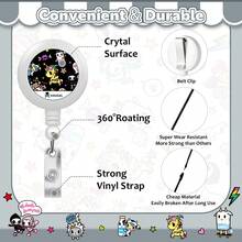 Official Tokidoki Unicorno Phone Lanyard Set - Including Long And Short Lanyards, ID Badge Holder Retractable Reel Clip, Card Cases,Cute Tokidoki Keychains For Fans - màu đen - Xem 5