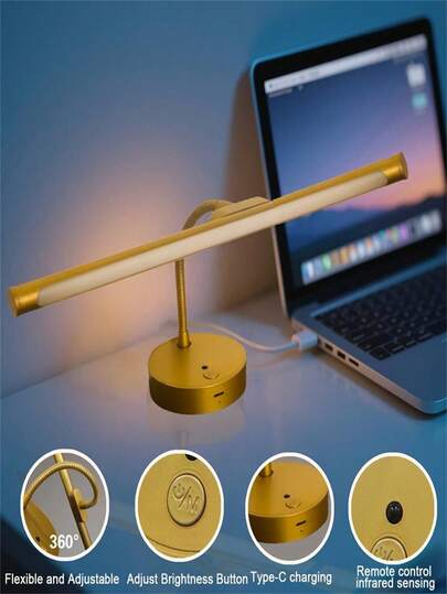 1pc Rechargeable Indoor Wand Lamp, Painting Lamp Remote Control, Temperatures Dimmable, Personal Computer Cordless Picture Light, Art Adjustable Brightness Timer, Vanity Spiegel Light(1800mAh) view 8