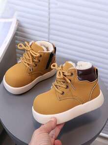 1 Paar Kinder Winter Neue Weiche Sohle Mode Vielseitige Rutschfeste Warme Stiefel, Mittel & Klein Kinder Breit Zehenschuhe Um Babyfüße Zu Entlasten