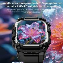 LOKMAT Reloj inteligente APPLLP 7 MAX, pantalla AMOLED de 2.06", compatible con tarjeta SIM 4G/5G, compatible con dispositivos Android e iOS, cámara de alta definición giratoria 180°, datos celulares, Wi-Fi, descarga de aplicaciones de terceros, sistema operativo Android 8.1 - APPLLP 7 MAX - Ver 3