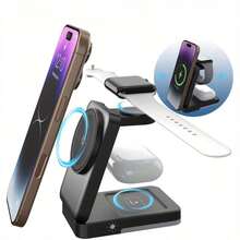 3-In-1 15W Fast Wireless Charging Station, Multi-Device Charging Stand Compatible With IPhone, Watch, Earphones , Suitable For Office, Dorm, And Home Wireless Charger Nan