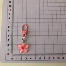 5pcs Colorful Transparent Flower Keychains, Cute Keyring Charms For Bags, Earphone Cases, Accessories