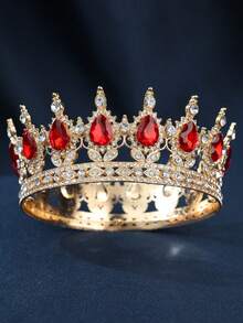 1件女士水钻装饰皇冠设计奢华头饰皇家皇冠新娘优雅头饰活动派对节日装扮头饰，准新娘，头冠 - 彩色 - 查看 27