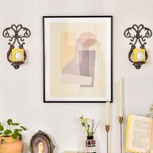 Giá nến treo tường bằng gang, trang trí nhà theo phong cách trang trại châu Âu, làm thủ công, thiết kế huy hiệu, giá nến rỗng - Nhiều màu - Xem 5