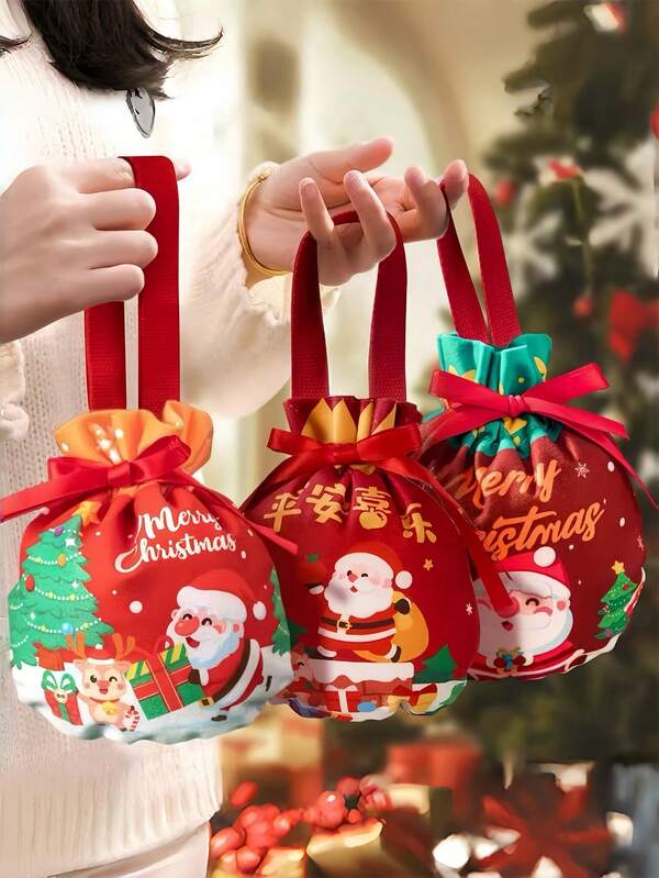 15 Pieces Of Christmas Gift Bags, Santa Claus Gift Bags, Christmas Snowman Handbags, Christmas Eve Apple Gift Bags, Christmas Fruit Packaging Bags, Candy Gift Bags, Decorative Souvenir Bags, Christmas Gift Bags, Christmas Eve Apple Gift Boxes, Peace Fruit Packaging Boxes, Candy Gift Bags, Decorative Small Gift Boxes
