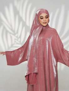 1pc New Style Hijab Abaya Set, Loose & Comfortable Abaya, Suitable For Muslim Women Daily Prayer And Outings, All Seasons - Multicolor - View 8