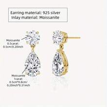 LOVESSOM 1 Coppia di Orecchini in Argento 925 con Moissanite a Forma di Lacrima da 1,5 Carati * 2, Semplici e di Moda, Versatili per Uomo e Donna, Adatti per Matrimoni, Proposte, Vacanze, Viaggi, Appuntamenti, Feste, Festa della Mamma, Festa del Papà, Pasqua, Compleanni, Anniversari e Regali