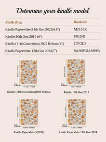 Autumn-Themed E-Reader Cover Featuring Coffee, Pumpkin And Maple Leaf Motifs. Kindle Case. Classic Design. Compatible With Kobo Clara Colour/BW 2024, Kobo Clara 2E, Kindle 10th/11th Gen, Kindle Paperwhite 12th Gen 2024. Kobo Case. Lightweight And Portable. Ideal For Bedtime Reading. A Romantic Gift