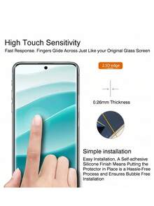 4in1 2Pcs HD Curved Tempered Glass Film Phone Screen Protector And 2Pcs Phone Lens Glass Camera Protector Compatible With Redmi Note 15 Pro+Pro 5g 14 13/Holor X9A X9B X9C Magic 5/6/7 Lite 9H Explosion-Proof Scratch Resistant Support Fingerprint Recognition - Clear - View 11