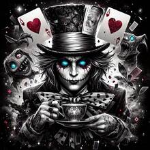 5D DIY Diamond Painting Gothic Horror Dark Art Skull Clown, Full Round Diamond Mosaic Cross Stitch Home Decor - Multicolor - View 9