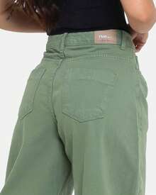 Jeans Color Beige Cream Green Colorful Of The Moment Carrot Baggy New Modern Barrel Ballon - màu xanh lá - Xem 6