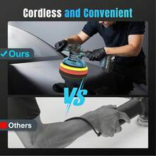 Cordless Car Buffer Polisher W/ 2x2000mAh 21V Batteries, 6 Inch Car Buffer Waxer Kit, Car Polishing Machine W/ Extra 12 PCS Attachments & 6 Variable Speed, Car Buffer Polisher For Car Detailing - Màu xanh lam - Xem 5