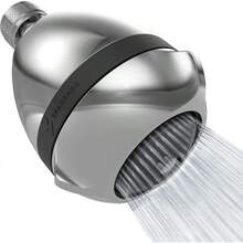 SparkPod - Cabezal de ducha de presión de potencia – Elevador de presión de agua de alta presión para hogares de baja presión – 3 cabezales de ducha para lluvia y masaje (Negro Mate) - Cabezal de ducha a presión de potencia chapado en cromo (pulido de lujo) - Ver 13