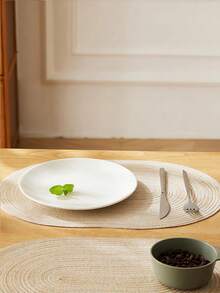 1 pièce/4 pièces/6 pièces Napperons elliptiques minimalistes de 17,7 x 11 pouces en fibres mélangées, antidérapants et beaux, lavables et lavables en machine.