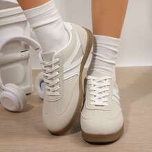 Women Sneaker Colorblock Patchwork Upper Design - Màu be - Xem 6