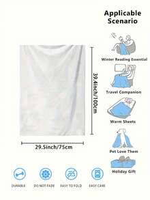 SRH 定制照片毯，狗狗或猫咪图案，宠物照片毯，多种尺寸可选，柔软法兰绒材质，可添加定制文字。保暖舒适，适合狗狗和猫咪使用。 - 白色 - 查看 17