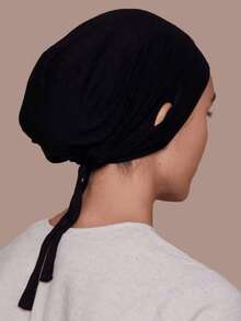 1 pieza Diadema con cordón de modal con lazo, unicolor, versátil y cómoda cofia para mujeres