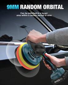 Cordless Car Buffer Polisher W/ 2x2000mAh 21V Batteries, 6 Inch Car Buffer Waxer Kit, Car Polishing Machine W/ Extra 12 PCS Attachments & 6 Variable Speed, Car Buffer Polisher For Car Detailing - Màu xanh lam - Xem 8