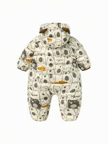 mini bala Baby 3-In-1 Down Romper Soft Warm Water-Resistant Cozy Winter Outerwear