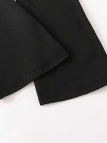 2pcs Tween Girl Letter A Print Short Sleeve T-Shirt And Flare Pants Set, Soft And Machine Washable, Spring/Summer