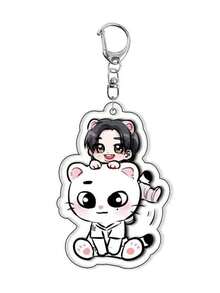 1 Piece, Spell Back Key Chain, Cartoon Photo Card, Bag Pendant, Cheng Xiao Lu Guangxia Cartoon Surrounding, Acrylic Key Chain Animation Surrounding, Party Gifts, Backpack Pendant. - Multicolor - View 14