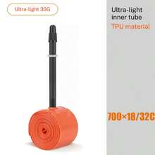 28g Ultra-leichter Fahrrad-Schlauch, TPU-Material, leichter Fahrrad-Schlauch mit französischem Ventil, geeignet für Rennrad, kompatibel mit Felge, Scheibenbremse, Reifen