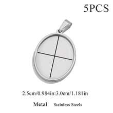 5pcs304 Stainless Steel Cabochon Pendant Setting Stones Blank Base DIY Necklace Earrings Jewelry Accessories Making - Oval Base - View 13