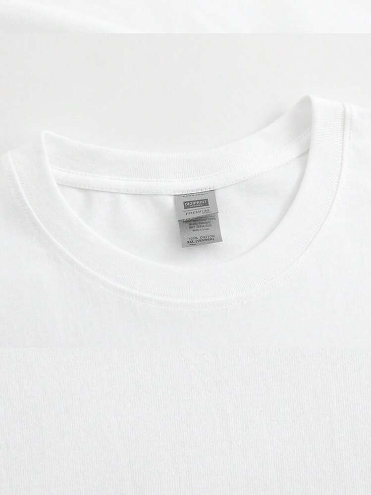 Camiseta de Manga Corta - Moda Hombre - Talla Grande - Holgada Casual - 180G - Blusas Savav & Nono Transpirables que Absorben el Sudor y Son Adecuadas para Lavar a Máquina, El Regalo Perfecto para un Vacaciones o Festival de un Amigo. - Blanco - Añade 3