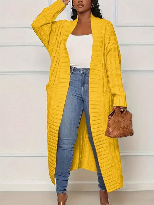 [Versatile Cardigan] Versatile Solid Color Women's Mid-Length Cardigan |   Autumn/Winter Casual Fashionable