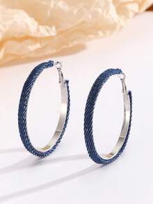 1 Pair Leopard Pattern C-Shape Leather Earrings, Luxury Minimalist Earrings