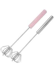 1 قطعة خلاط متعدد الوظائف 4 سرعات يدوي - بدون بطارية مطلوبة، للتشغيل باليد للخبز والطهي، خفاقة بيض نصف آلية منزلية، فرامة حليب من الفولاذ المقاوم للصدأ، خفاقة بيض