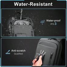 Business Backpack Men, 15.6 Inch Slim Lightweight Laptop Backpack With USB Charging Port, - Resistant Anti - Theft Small Travel Computer Backpacks, Work Bag Mochilas Commute College - Black - 15,6 inch + Xám đậm - Xem 6