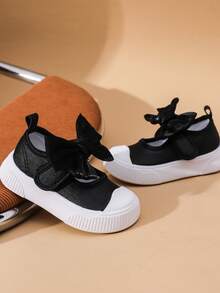 1 szt. Dziewczynki Sprzedawane Kolorowa Kokardka Płócienne Okrągłe Buty Codzienne Na Jesień