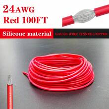 24 AWG 1 And 2pcs -Duty Silicone Wire Hook Up Cables -High-Temperature Resistant, Tinned Copper, Black And Red Perfect For DIY Applications Low Voltage Cord In Wall Audio Speaker Wire Cable Speaker Wire Cable Stereo, Car Or Home Theater
