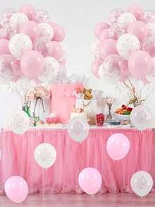 60 个/套粉色蝴蝶结乳胶气球，12 英寸浅粉色透明白色蝴蝶结印花气球，蝴蝶主题生日派对装饰适合女性生日、单身派对、新娘送礼会、婚礼、周年纪念、圣诞节装饰 - 粉色 - 查看 6