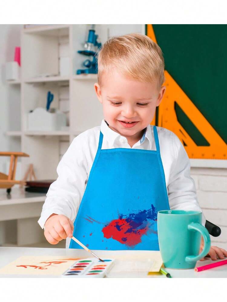 1 pieza Delantal de artista para niños - No tejido, apto para cocina, aula, eventos comunitarios, fiestas, manualidades y actividades de pintura artística, color aleatorio - Multicolor - Añade 5