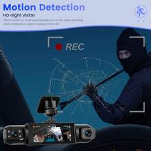 Dash Cam For Car, 4-Channel Black Box Driving Camera, Car Dashboard Camera, Left/Right/Front/Rear Camera, Wide Angle, Adjustable Lens, Loop Recording, Night Vision, Motion Detection,150mAh Battery