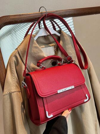 Bolso de mano elegante y versátil de unicolor, adecuado para mamá, compras, vacaciones