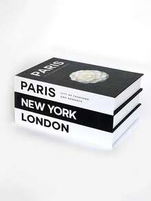 1 pieza/3 piezas Decoración de libros falsos plegables de moda, libros falsos de diseñador modernos, adecuados para el hogar, la sala de estar, el escritorio, la decoración de paredes, aplicables a varias escenas (habitación/sala de estar/mesa/gabinete de TV/pasillo/estantería/escritorio de oficina/gabinete/tienda/área de trabajo/unidad de exhibición), conjunto de decoración de escritorio de oficina de lujo con libros falsos, caja de almacenamiento de libros falsos de diseñador con estilo