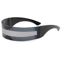 Futuristic Mechanical Punk Glasses, Futuristic Technology Glasses, Women's Bar Party Party One-Piece Glasses, Hairband Shape - 彩色 - 查看 7