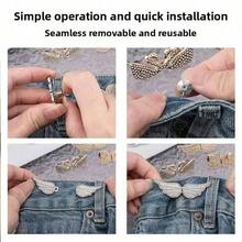 1 pereche/2 perechi/4 perechi de catarame modelatoare cu aripioare, cu cataramă detașabilă, fără cuie, fără cusut, pentru blugi - reductor detașabil pentru talie