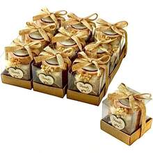 10 Pack Tealight Candle Holders Wedding Favors Guests - Return Gifts Bridal Shower, Party Favors Adults Guest, Thank You Gifts - Decorative Table Centerpiece