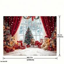 2D 扁平圣诞横幅，带有奇异的雪人背景和红色窗帘装饰 - 彩色 - 查看 6