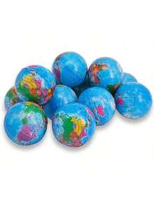 3/6/12/24pcs Squeeze Earth Ball Stress Relief Toys, Mini Earth Globe Balls - Stress Relief Balls, Earth Pattern Balls Or Finger Exercise Balls, School Classroom Office Party Gifts (2.5 Inches) - Blue - View 9