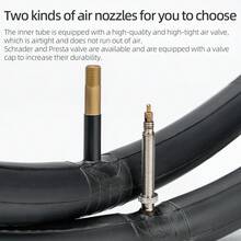 ROCKBROS 1 件公路自行车内胎 - 丁基橡胶结构（卓越的空气保持性、高柔韧性、出色的耐热性、延长的使用寿命），700C 尺寸（700*23C/25C/28C/35C），带两种阀门类型 - 黑色 - 查看 7