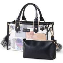 Clear Tote Bags For Women 11x5x7 - Clear Bag For Stadium Events With Inner Bag, Perfect For Sport Events Concert Work - 黑色007AAA - 查看 9