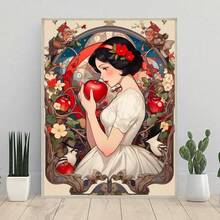 卡通公主 5D DIY 钻石画成人套装，圆形钻石艺术工艺品，帆布材料，休闲手工爱好，家居装饰墙面艺术礼物 - 彩色 - 查看 2
