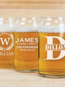 Vasos de cerveza personalizados de 16 onzas, vasos de cerveza personalizados, artículos esenciales para el bar en casa, regalos para fiestas de boda, regalos para padrinos de boda, utensilios de bar para despedida de soltero
