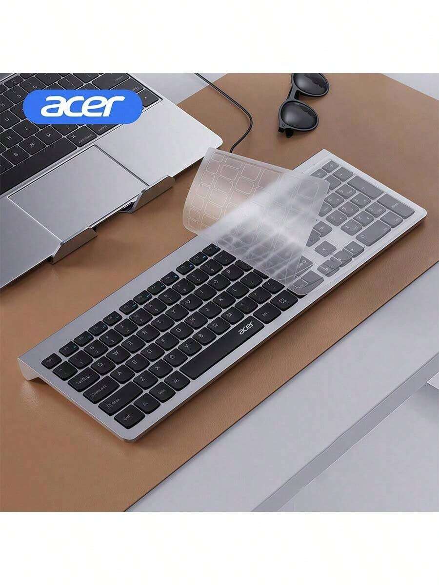 Acer OKW 228 輕薄手感鍵盤 剪刀腳結構靜音打字 USB有線連接 桌上型電腦筆記本適用 黑色 - 黑色 - 查看 1