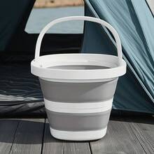 Cubo de agua plegable de plástico portátil, duradero, ahorra espacio, fácil de almacenar, adecuado para lavar el coche, acampar, pescar